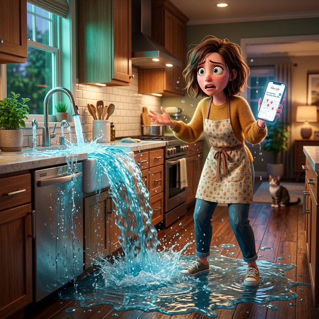 Emergency Plumbing Burst Pipe Kitchen Disaster